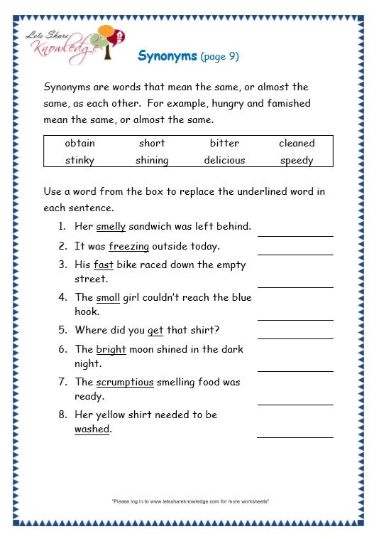worksheets-on-synonyms-for-grade-3