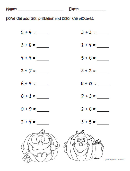 Halloween Subtraction Worksheets 1st Grade The Best Worksheets