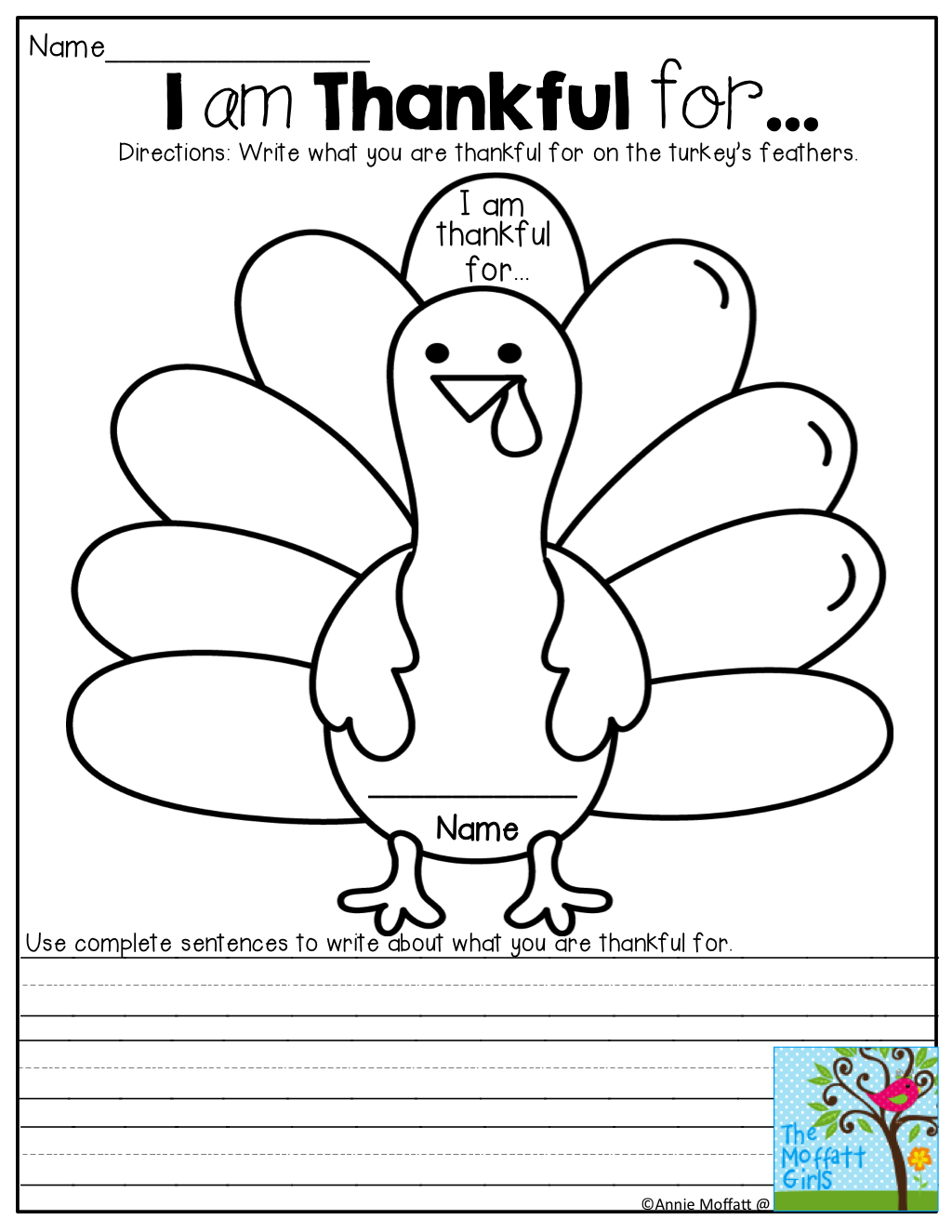 I Am Thankful Worksheets Kindergarten