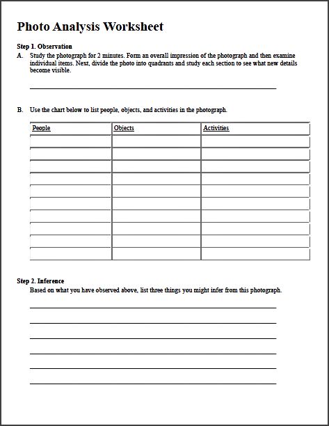 Image Analysis Worksheet The Best Worksheets Image Collection