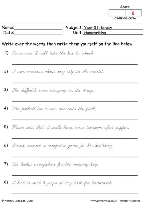 Joined Up Handwriting Worksheets Image Collections