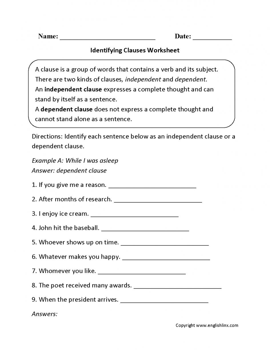 Kids  Free High School English Worksheets  High School Worksheets