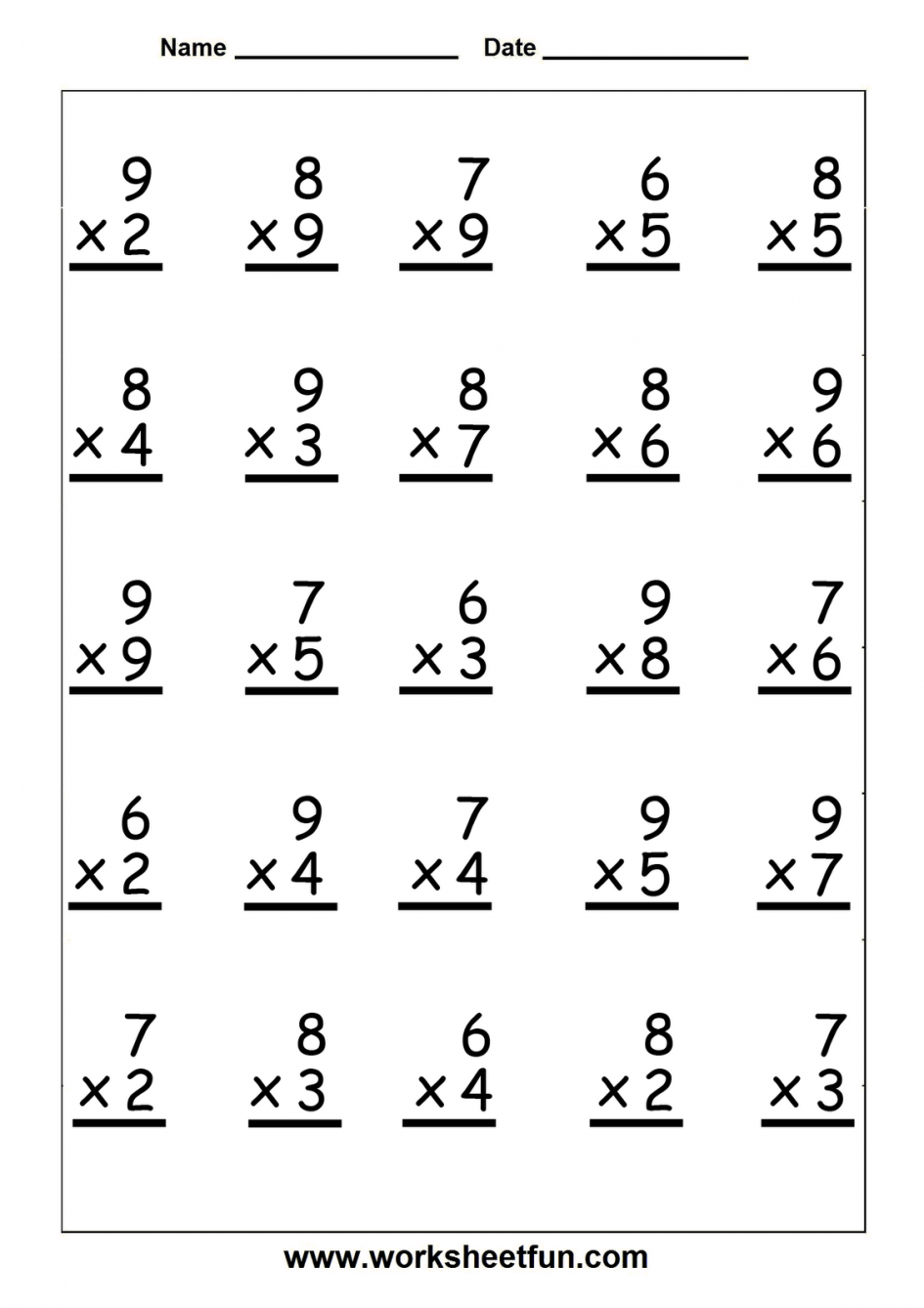 Kids  Year 2 Maths Worksheets  Printable Multiplication Worksheets