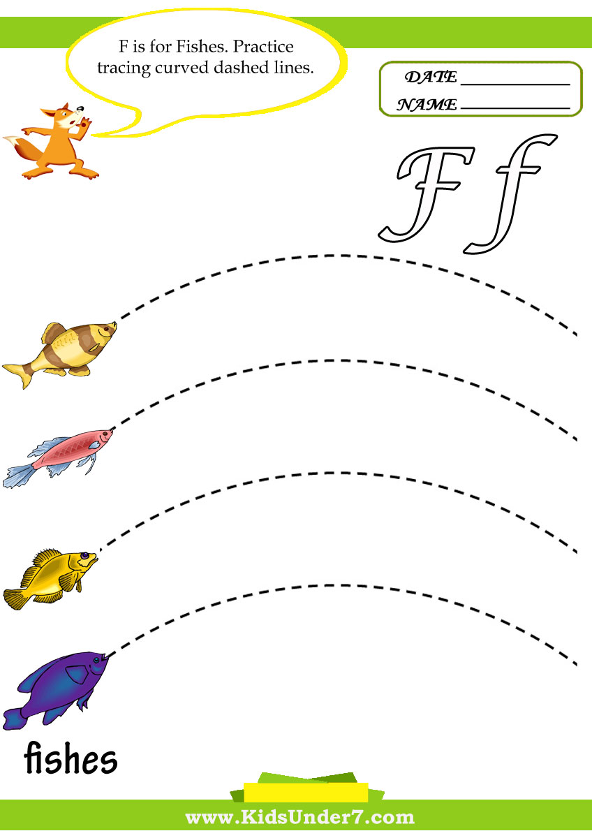 Kids Under 7  Letter F Worksheets