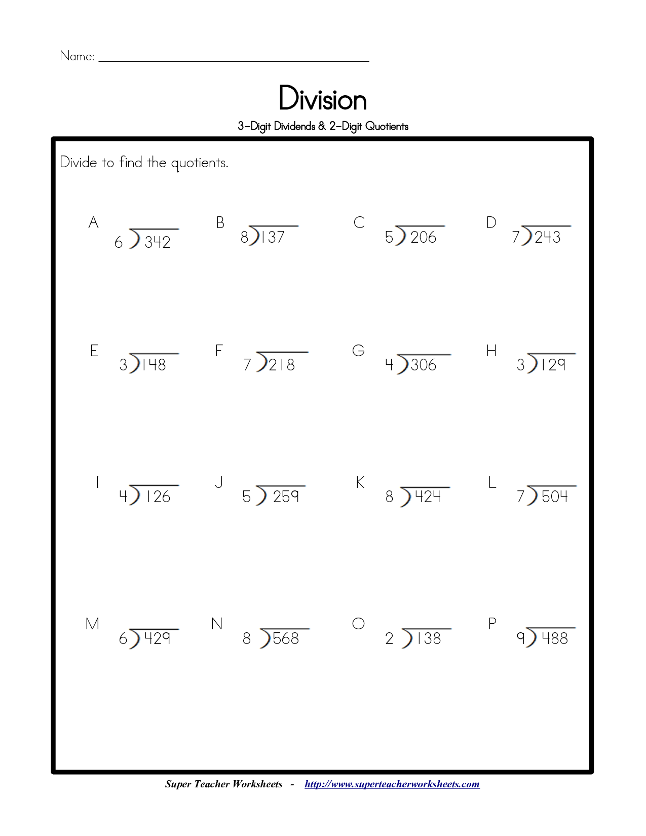 Kindergarten 6th Grade Long Division Worksheets Worksheets For All