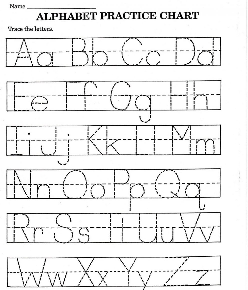 Kindergarten  Free Letter Tracing Worksheets Kindergarten Pdf