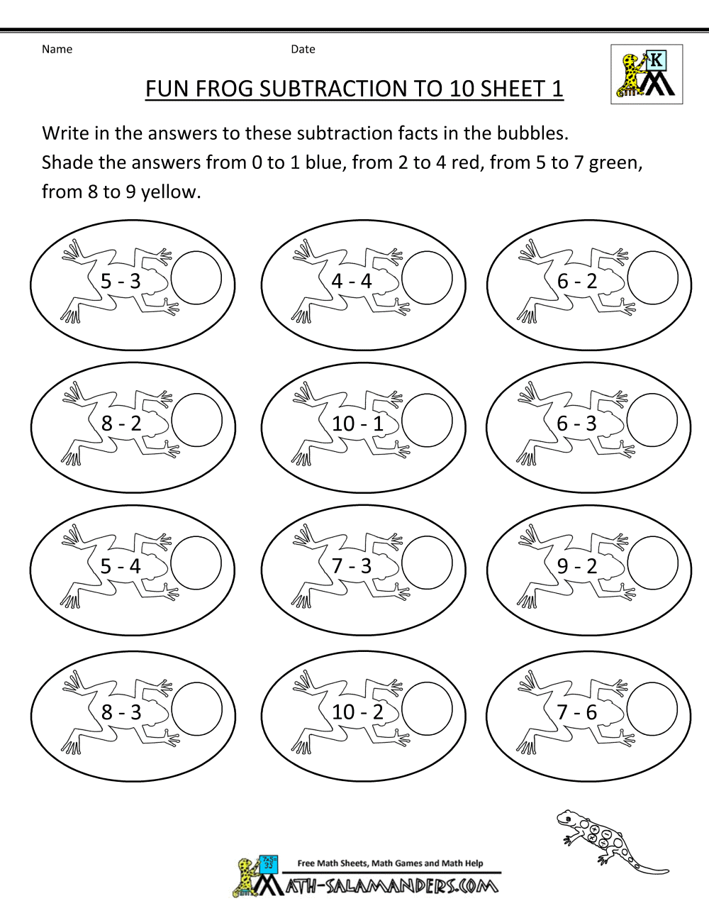 Kindergarten  Math Coloring Sheets For Kindergarten Number