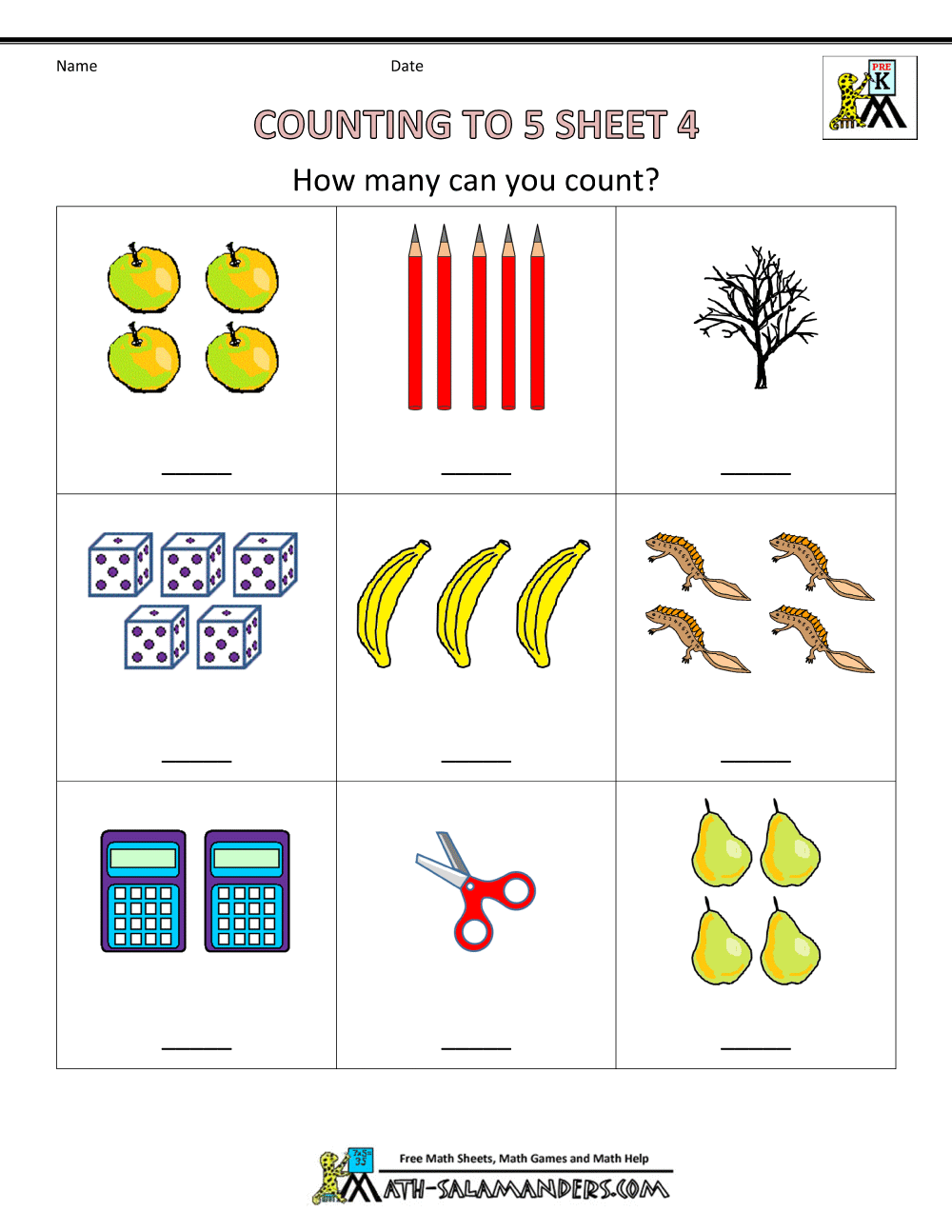 Kindergarten  Math Preschool Worksheets Counting To Kindergarten