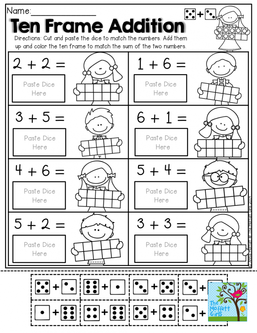 Kindergarten Color Cut And Paste Worksheets For Kindergarten Ten