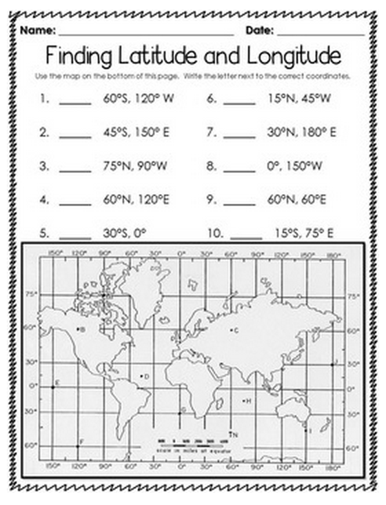 Latitude And Longitude Worksheets Using Worksheet