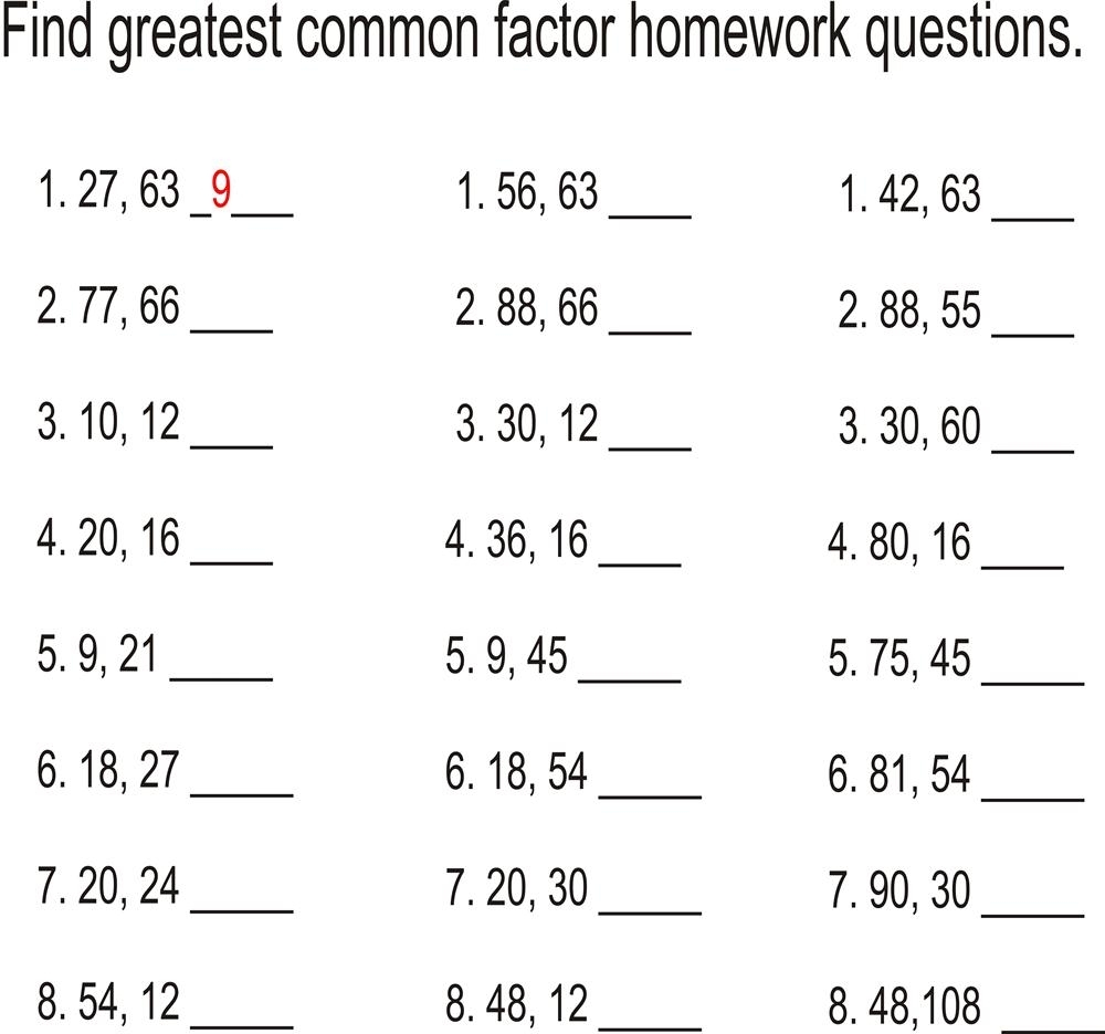 Lcm Worksheets 6th Grade
