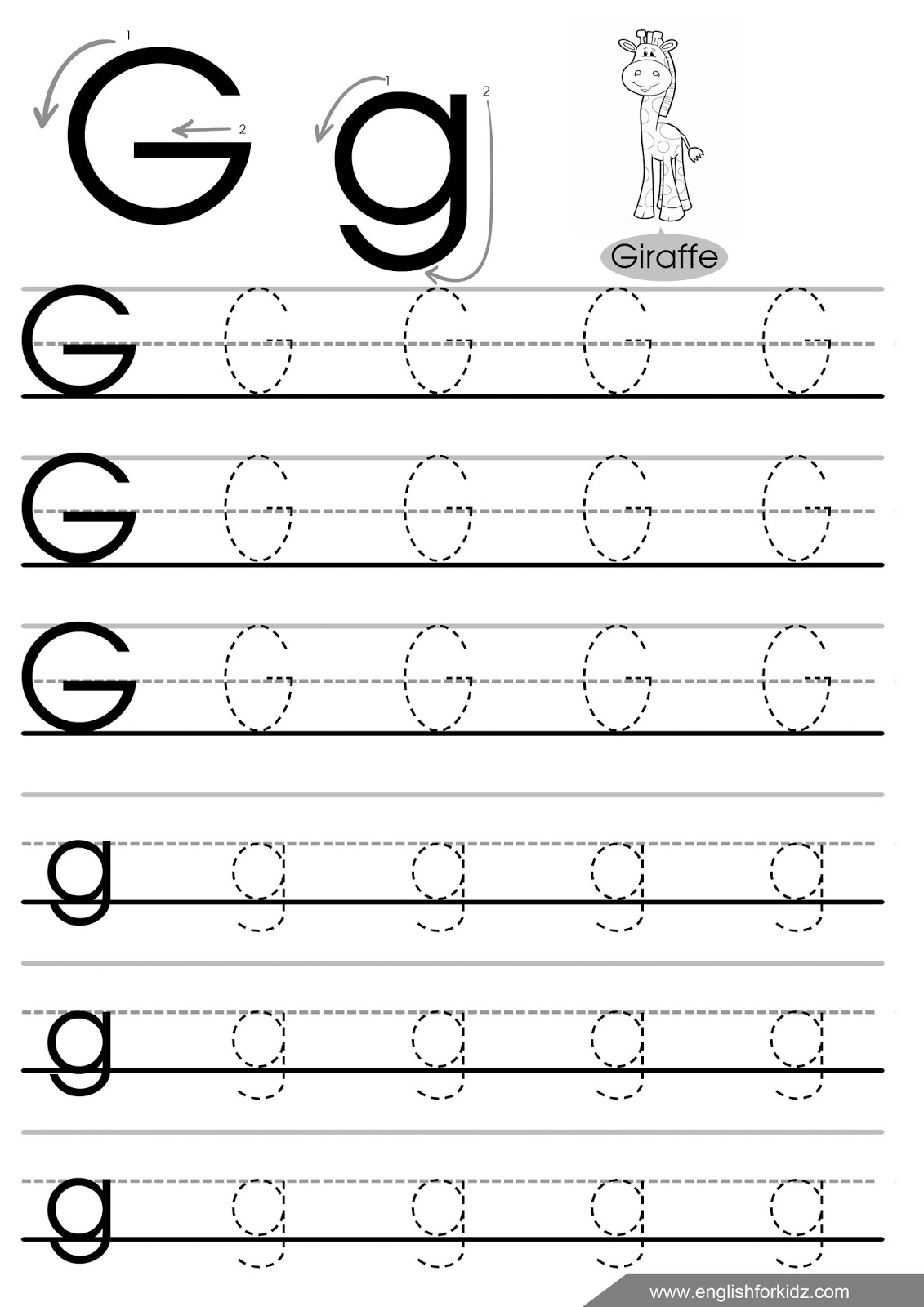 Letter G Tracing Worksheets Preschool The Best Worksheets Image