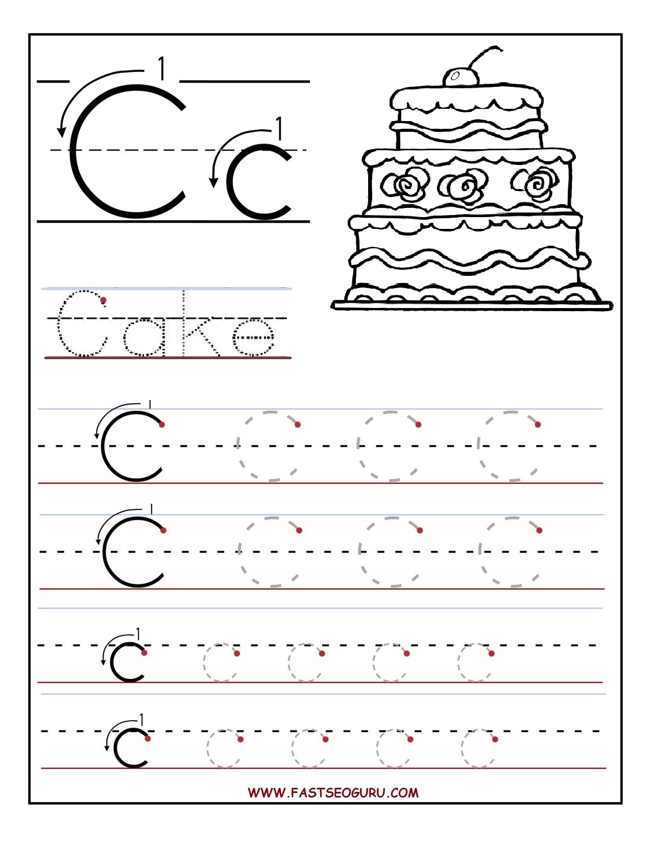 Letter Recognition Worksheets Letter C