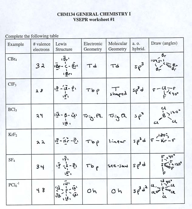 Lewis Structure Worksheet 2 Answers