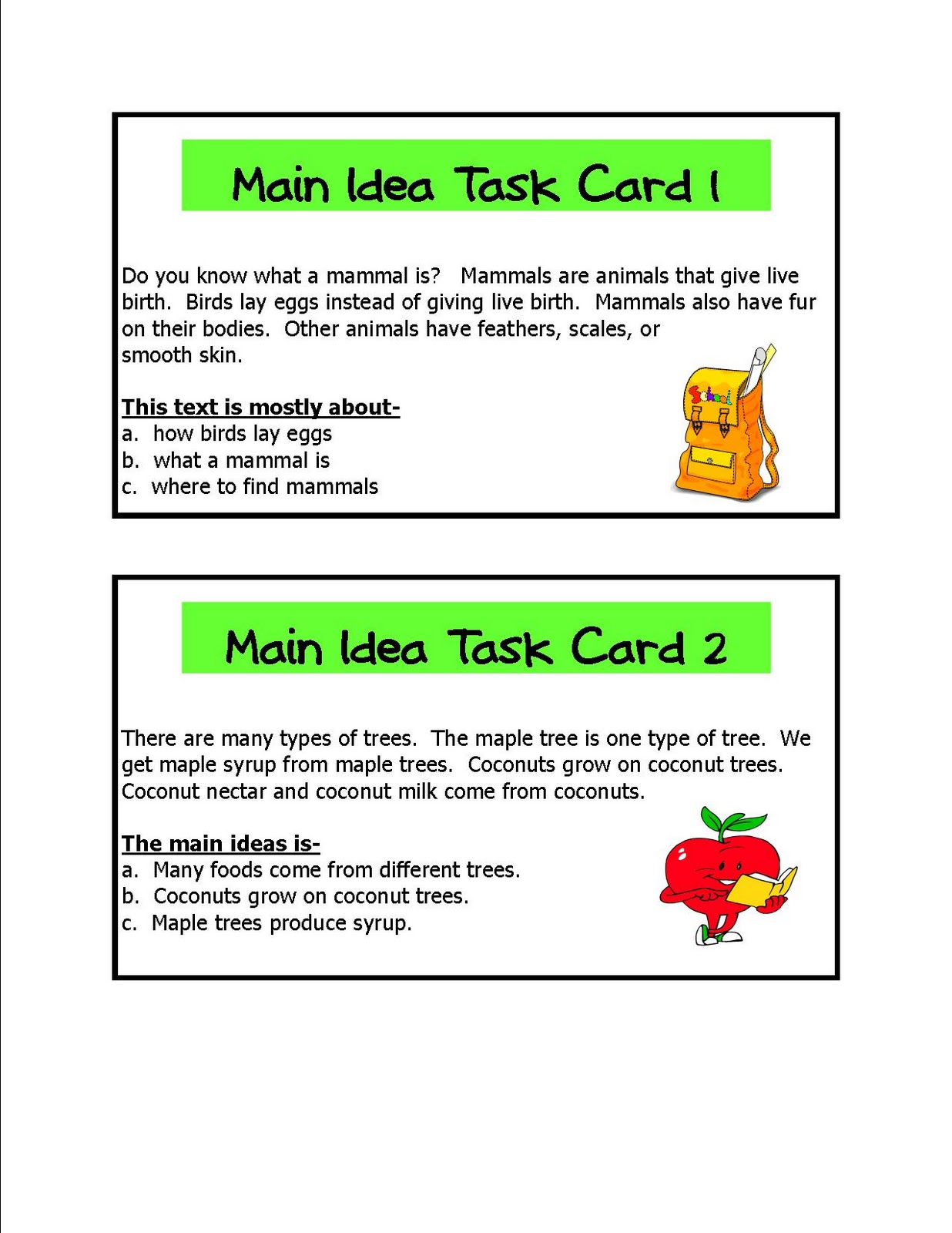 Main Idea Lessons The Best Worksheets Image Collection