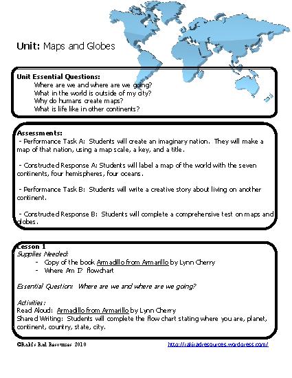 Maps And Globes Worksheets