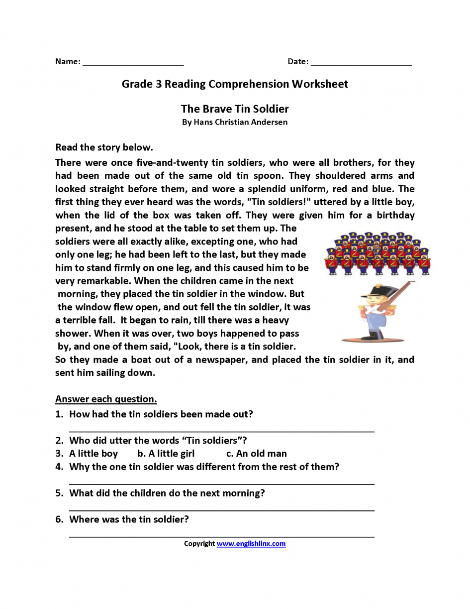 Math  Free Reading Worksheets For 3rd Grade  Reading Worksheets