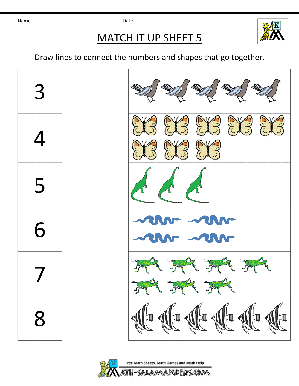 Math Worksheets Kindergarten