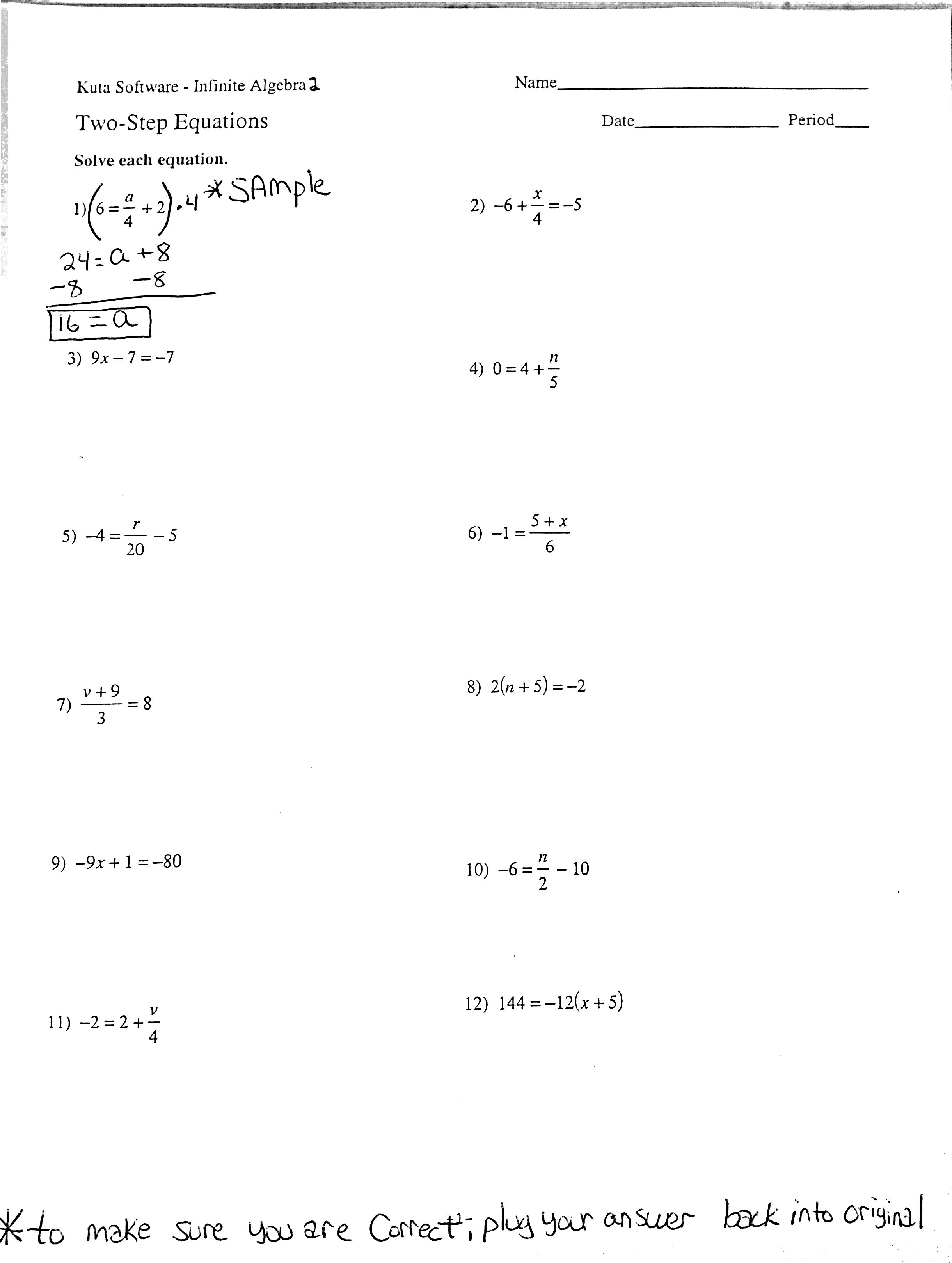 Multi Step Algebra Equations Worksheets The Best Worksheets Image