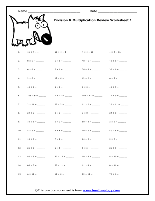 Multiplication And Division Worksheets The Best Worksheets Image
