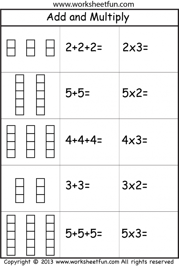 Multiplication Repeated Addition Worksheets Ks1 541553