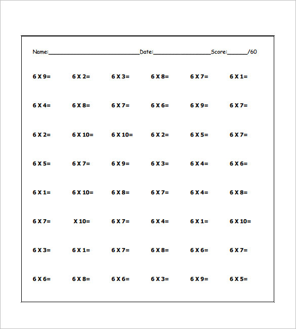Multiplication Table Worksheets Free 50256