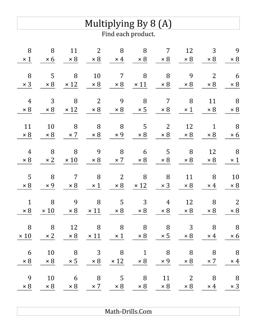 Multiplication Worksheets 1 12 100 Problems The Best Worksheets
