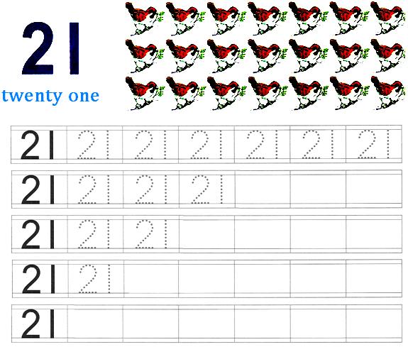 Number 21 Worksheets
