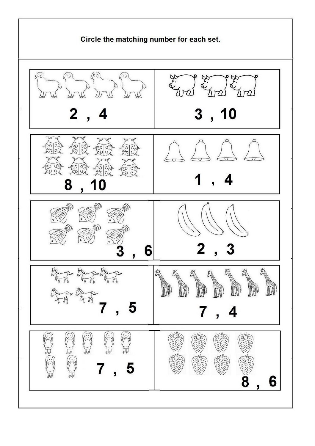 Numbers 1 10 Worksheet For Kindergarten Loving Printable