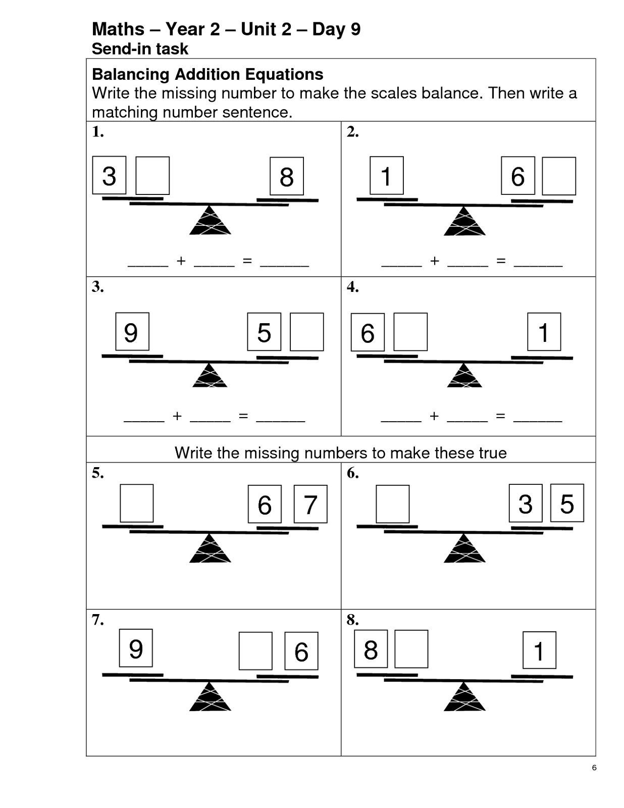 Pan Balance Problems Worksheets Printablecale Worksheet