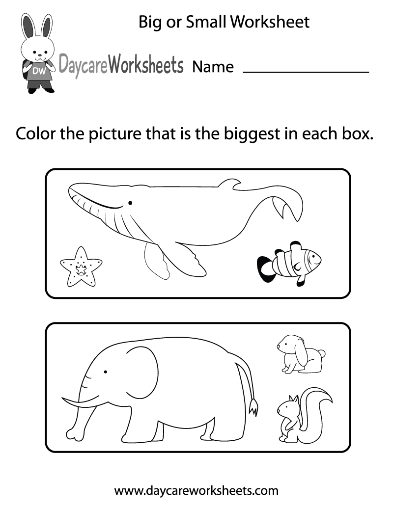 Preschoolers Have To Color The Pictures That Are The Biggest In