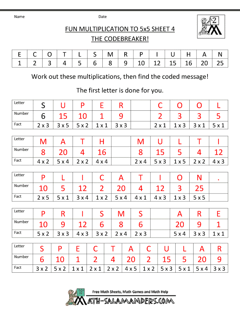 Printable Worksheets For 4th Grade Math Fun Division Kidz
