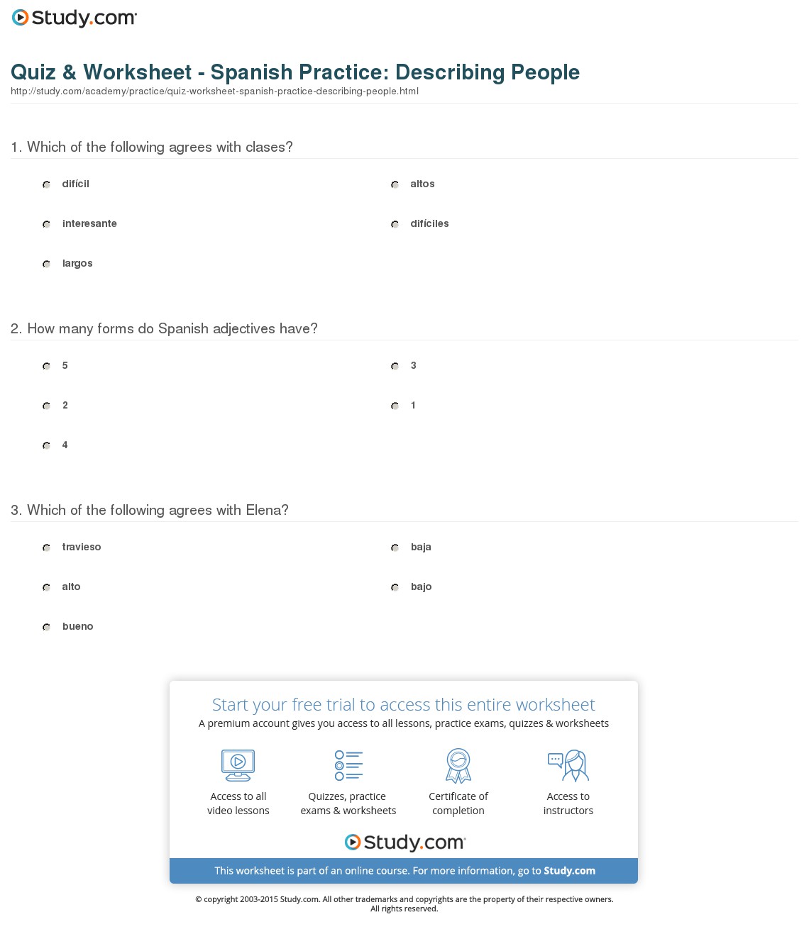 Quiz & Worksheet