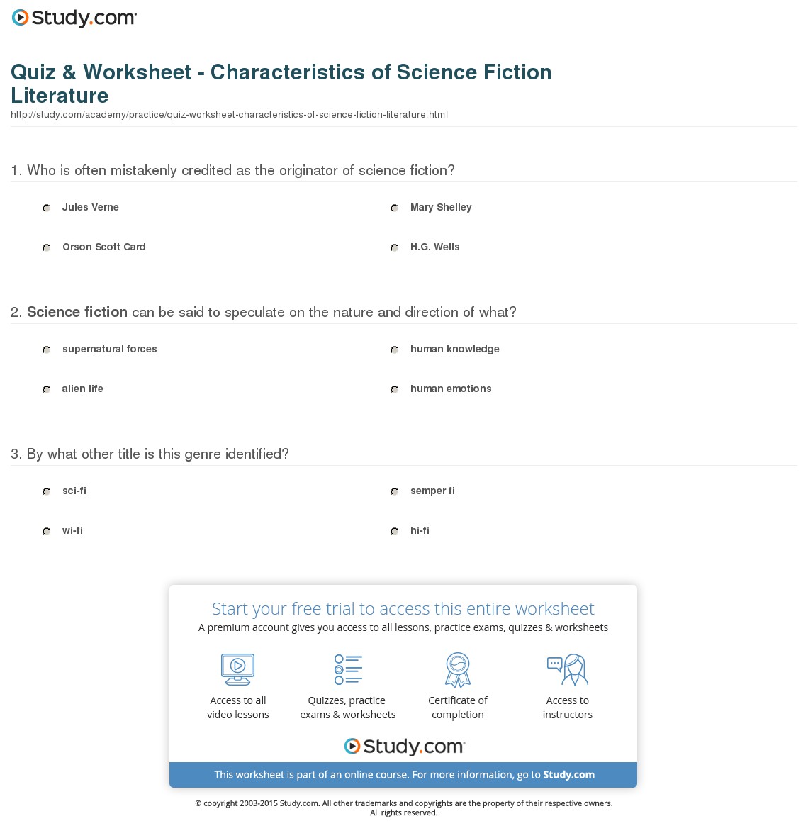 Quiz & Worksheet