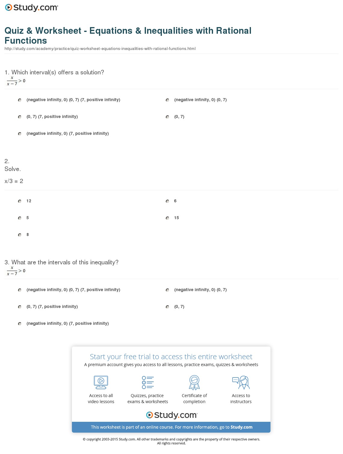 Quiz & Worksheet