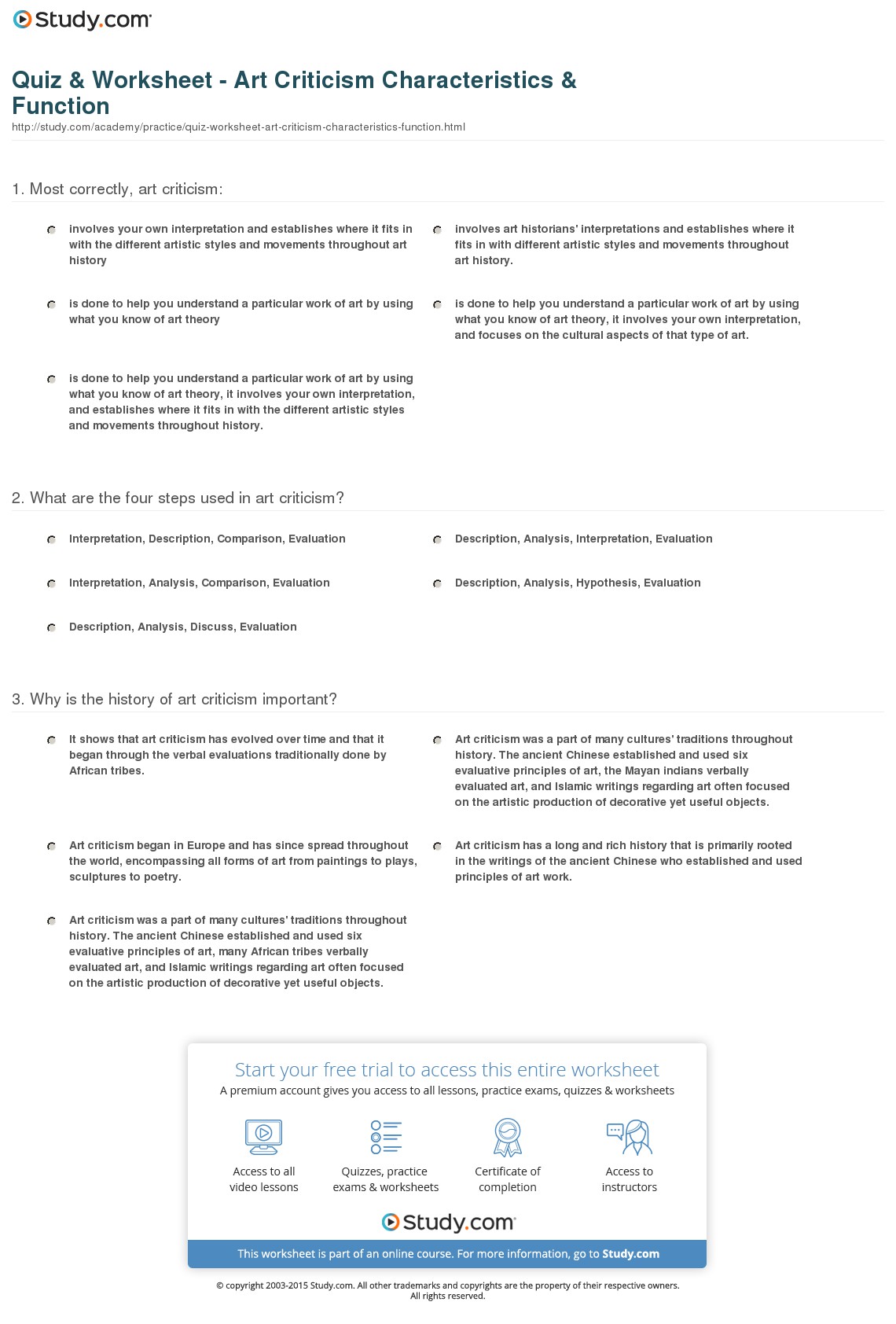 Quiz & Worksheet