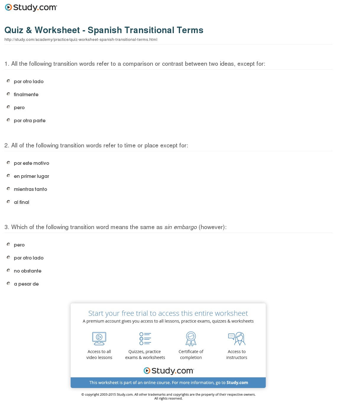 Quiz & Worksheet