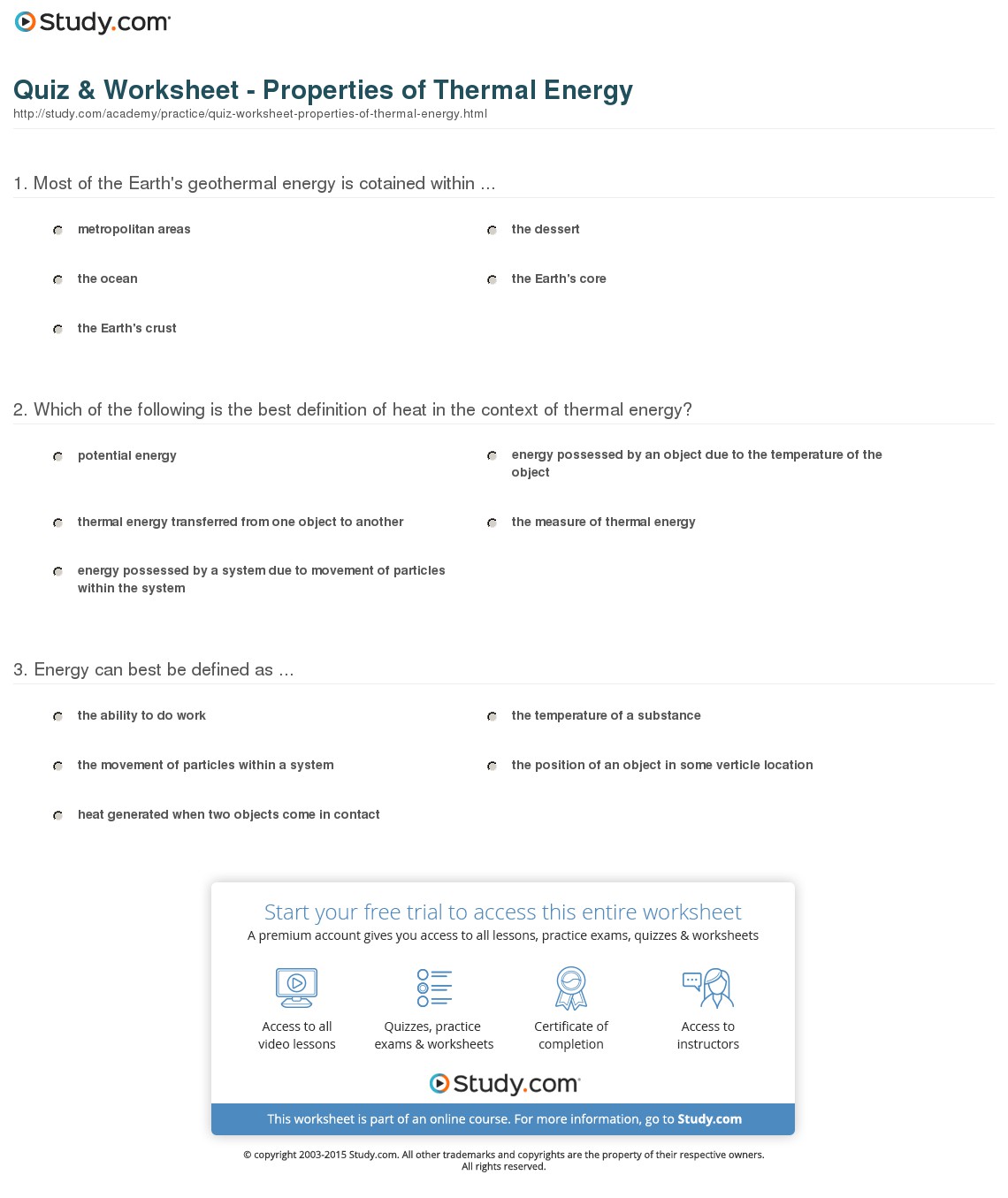 Quiz & Worksheet