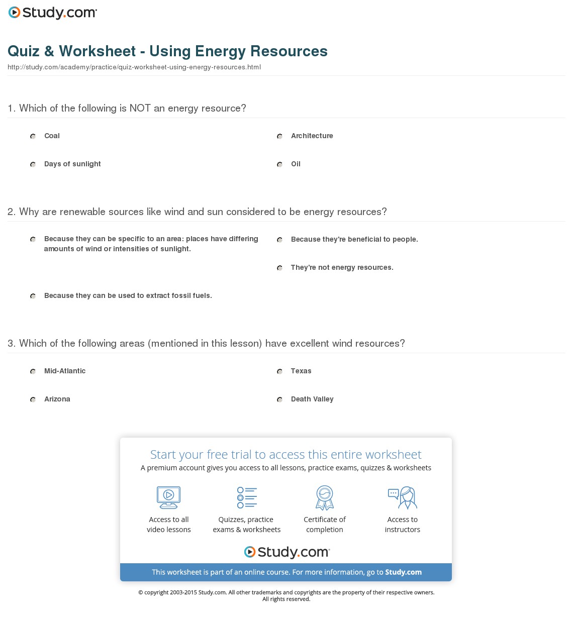 Quiz & Worksheet