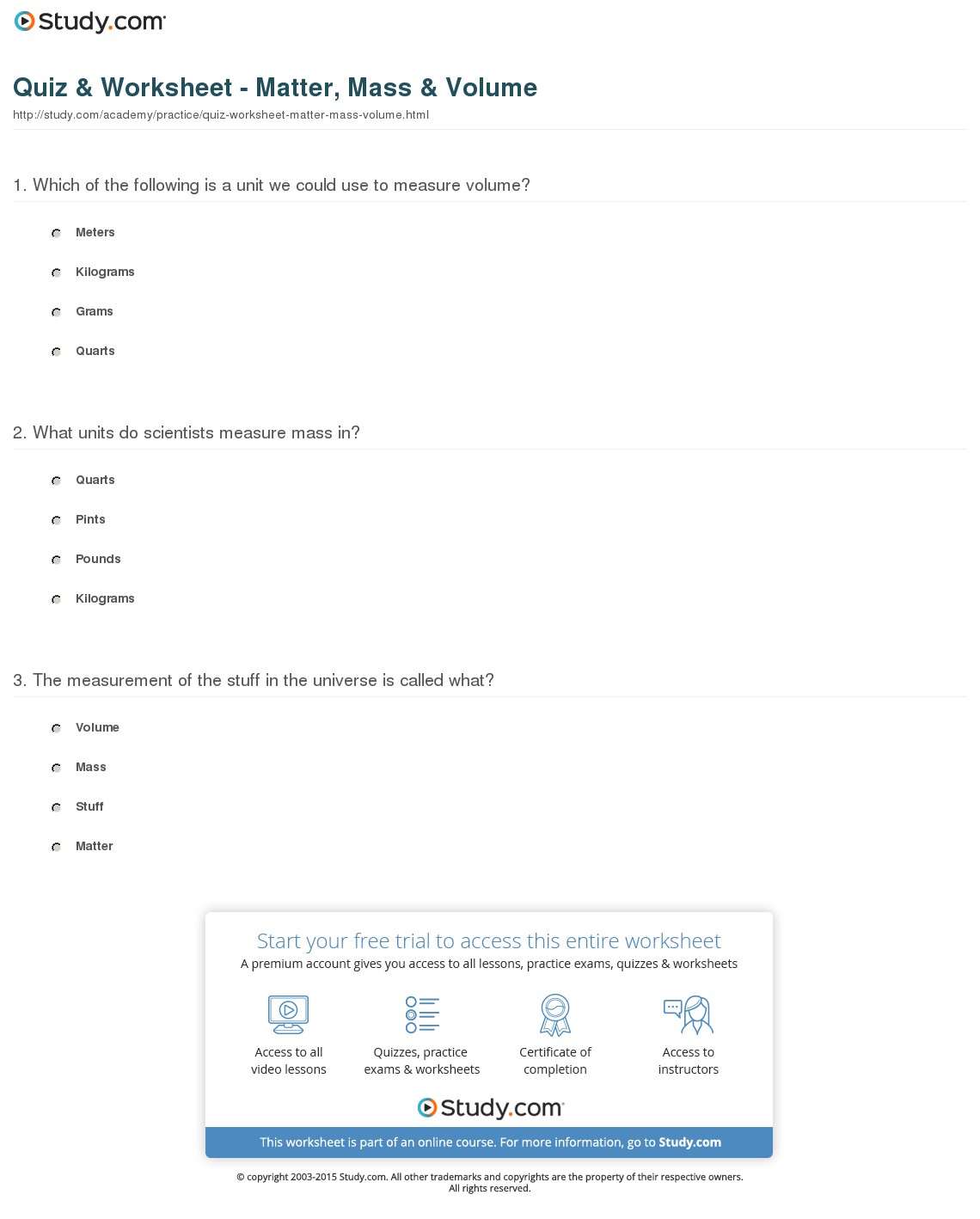 Quiz & Worksheet