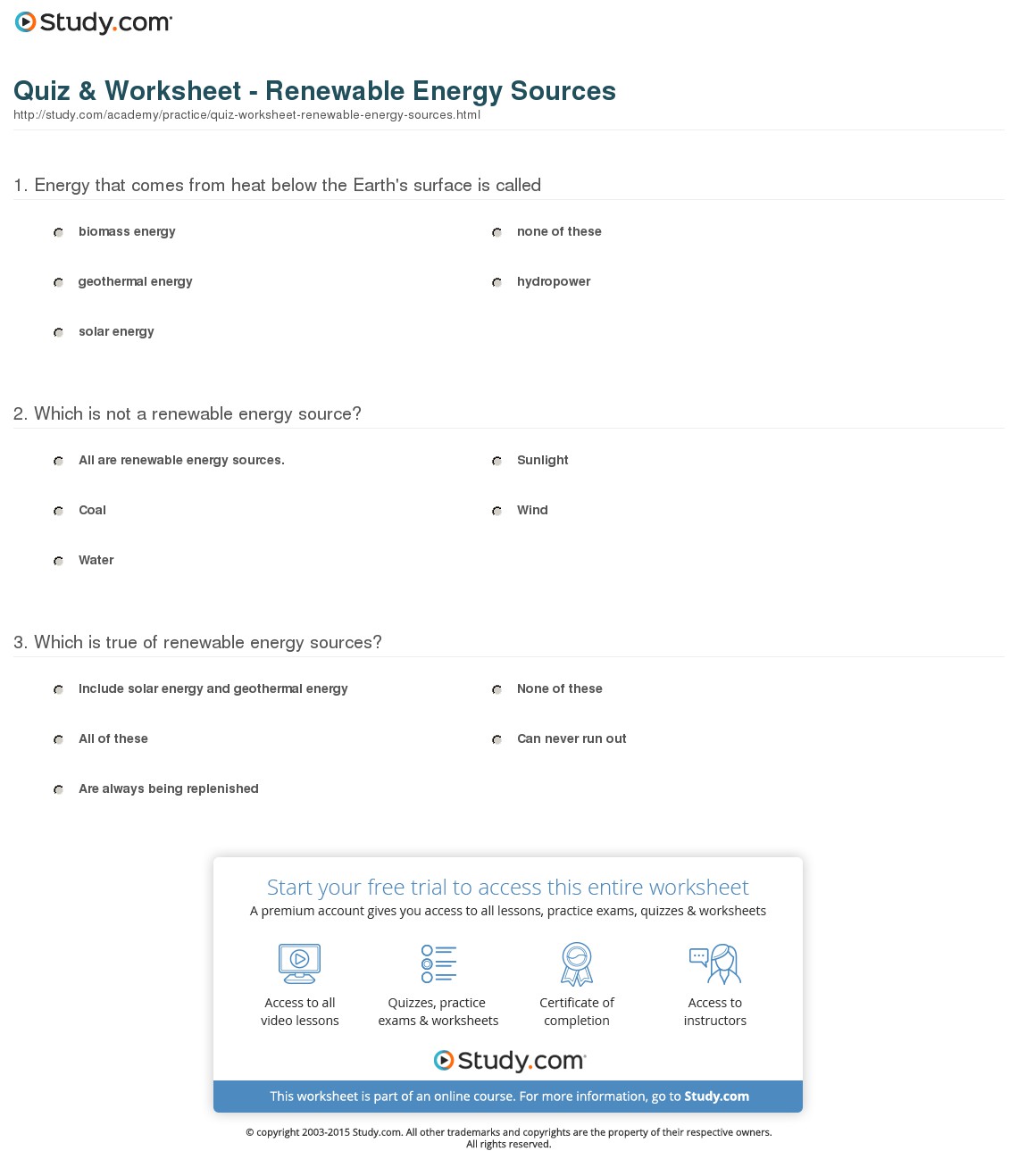 Quiz & Worksheet
