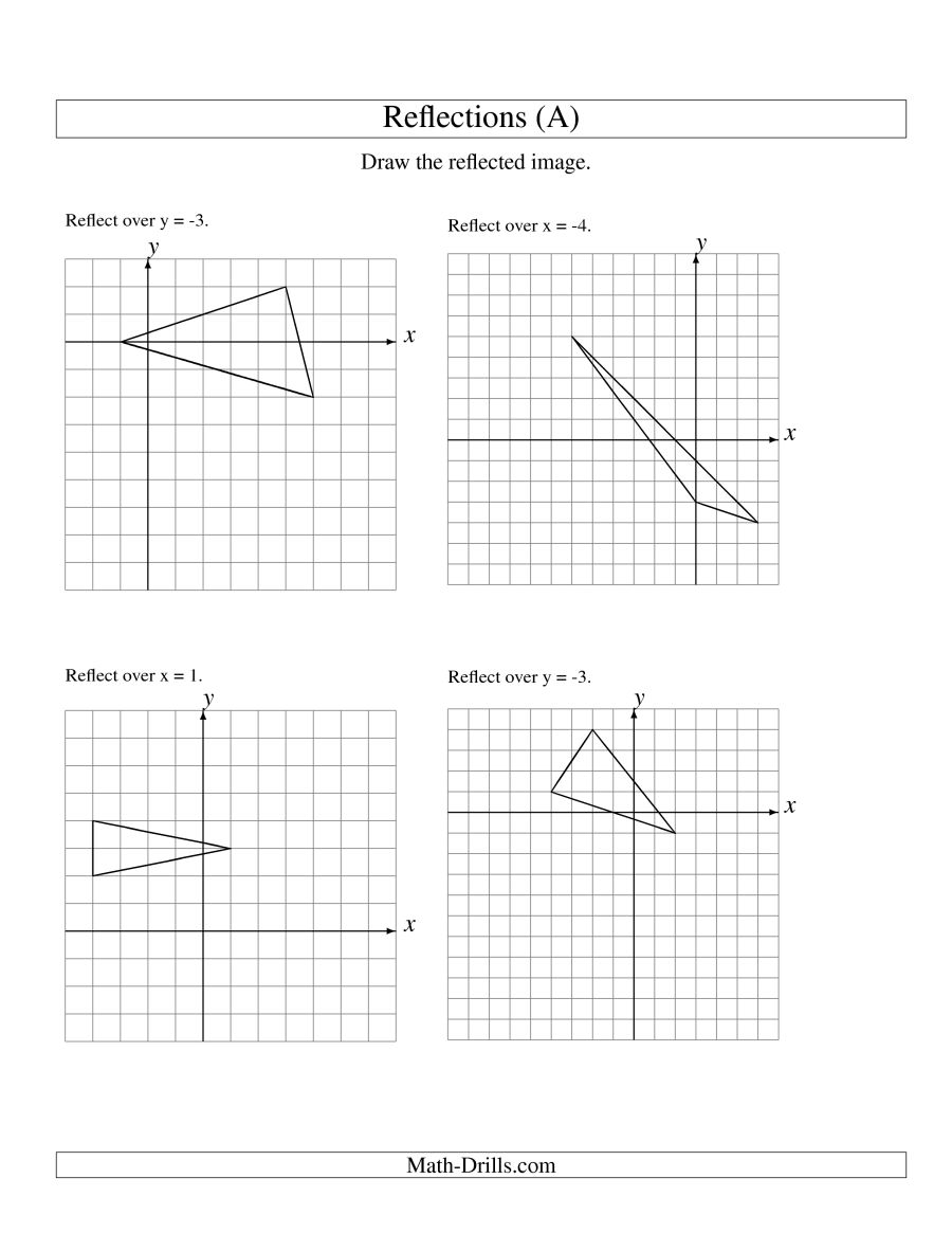 Reflection Of 3 Vertices Over Various Lines (a)