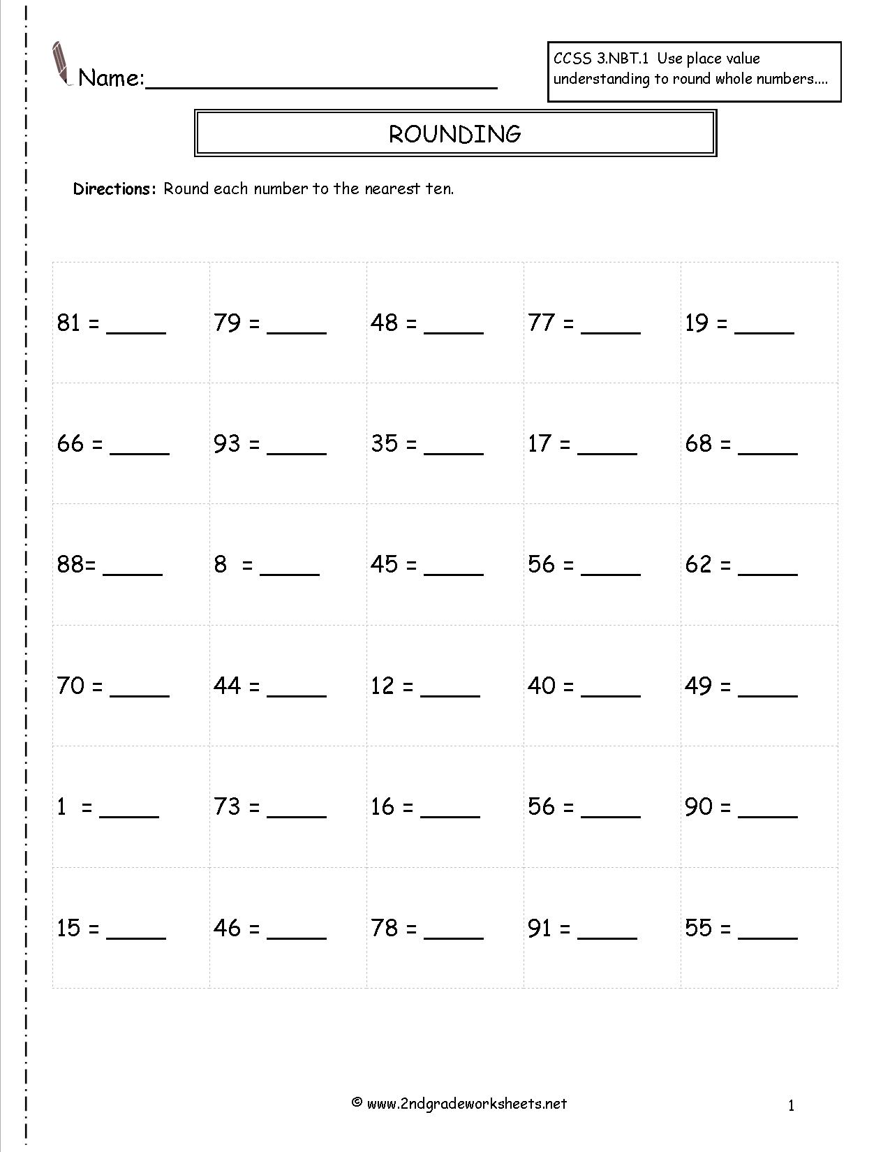 Rounding To The Nearest Tens Worksheet The Best Worksheets Image