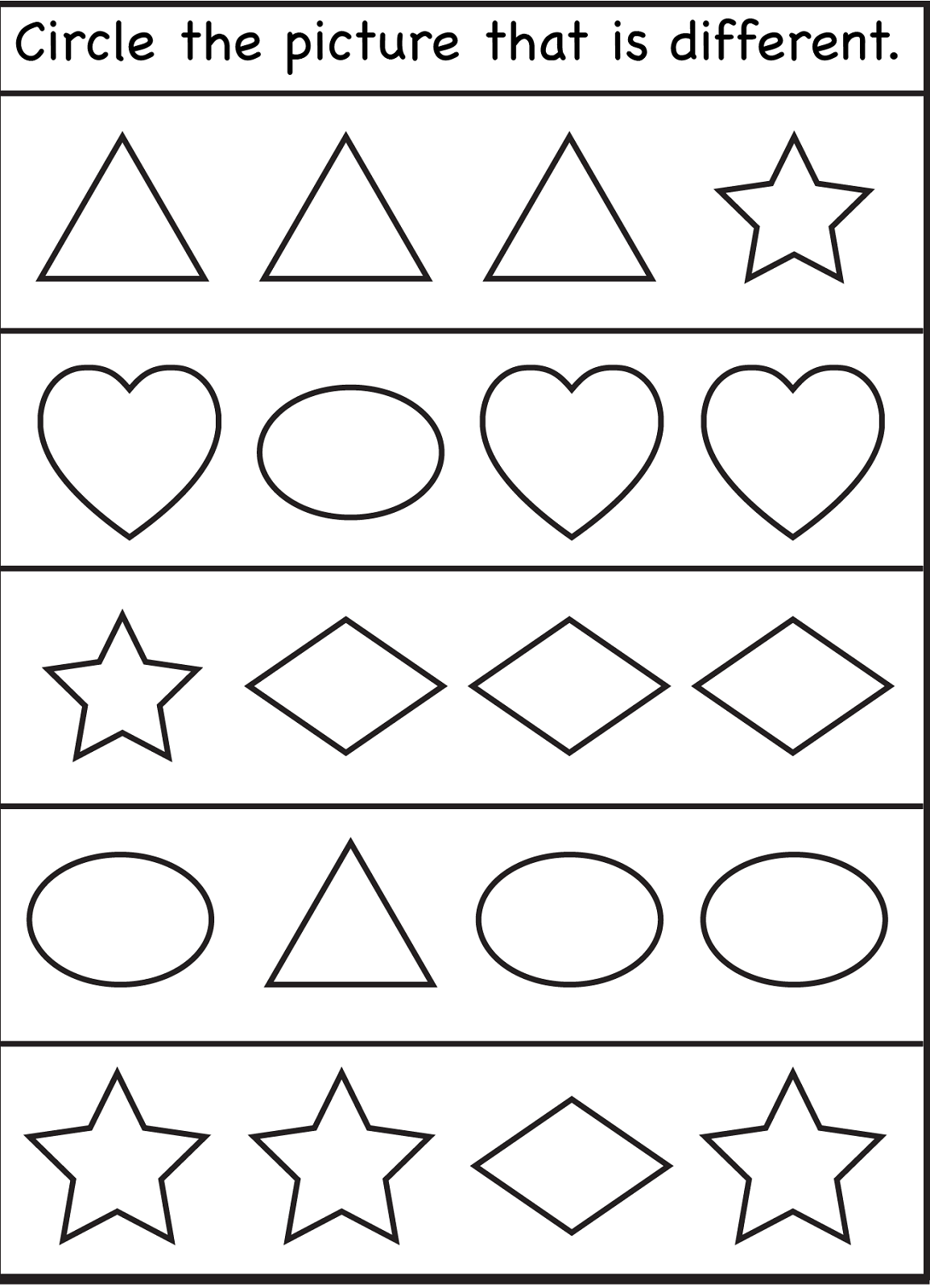 Same Different Worksheets Fun