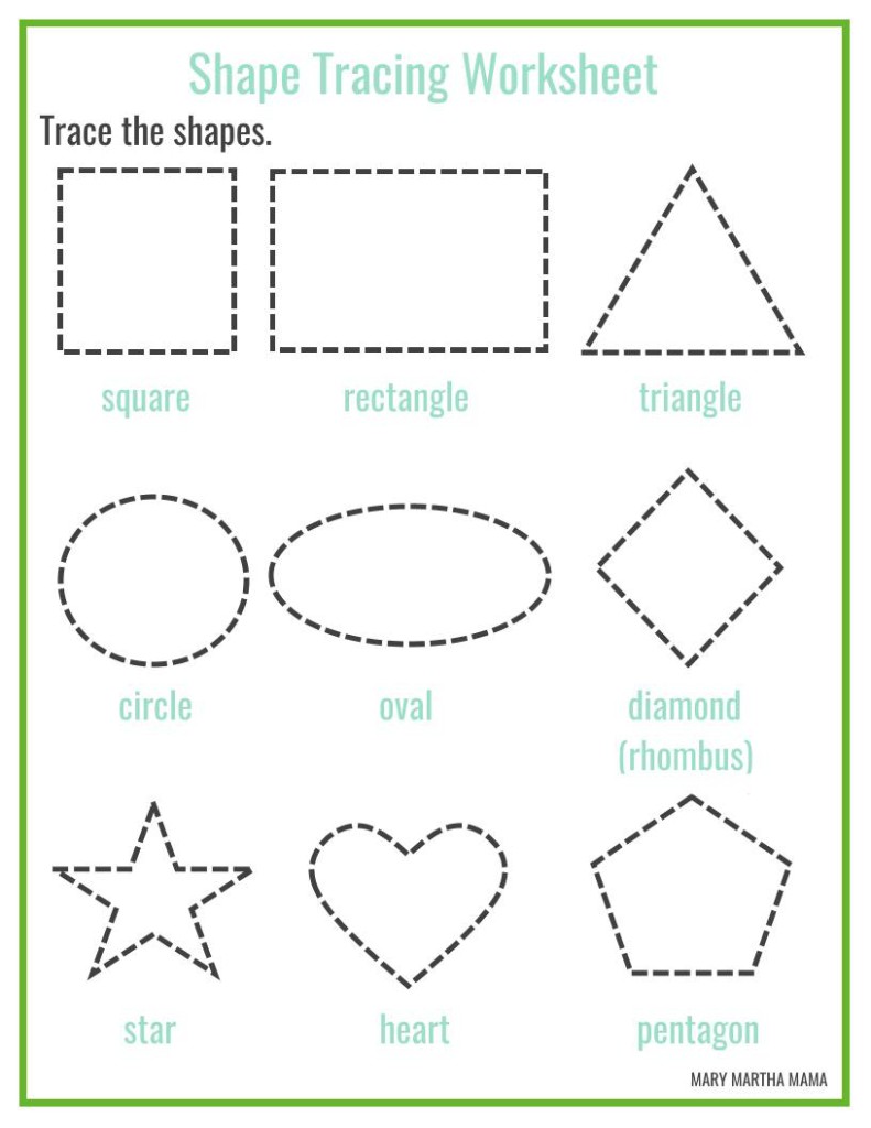 Shape Trace Worksheets