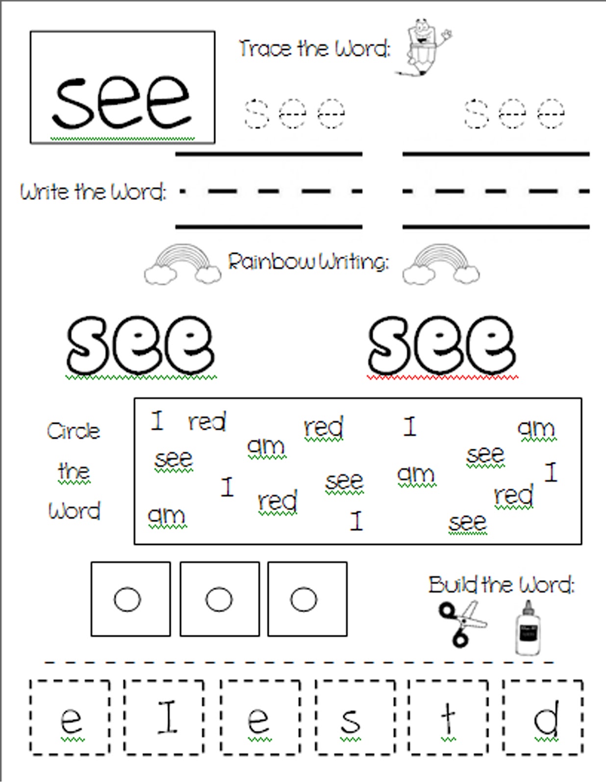 Sight Words Worksheets Free