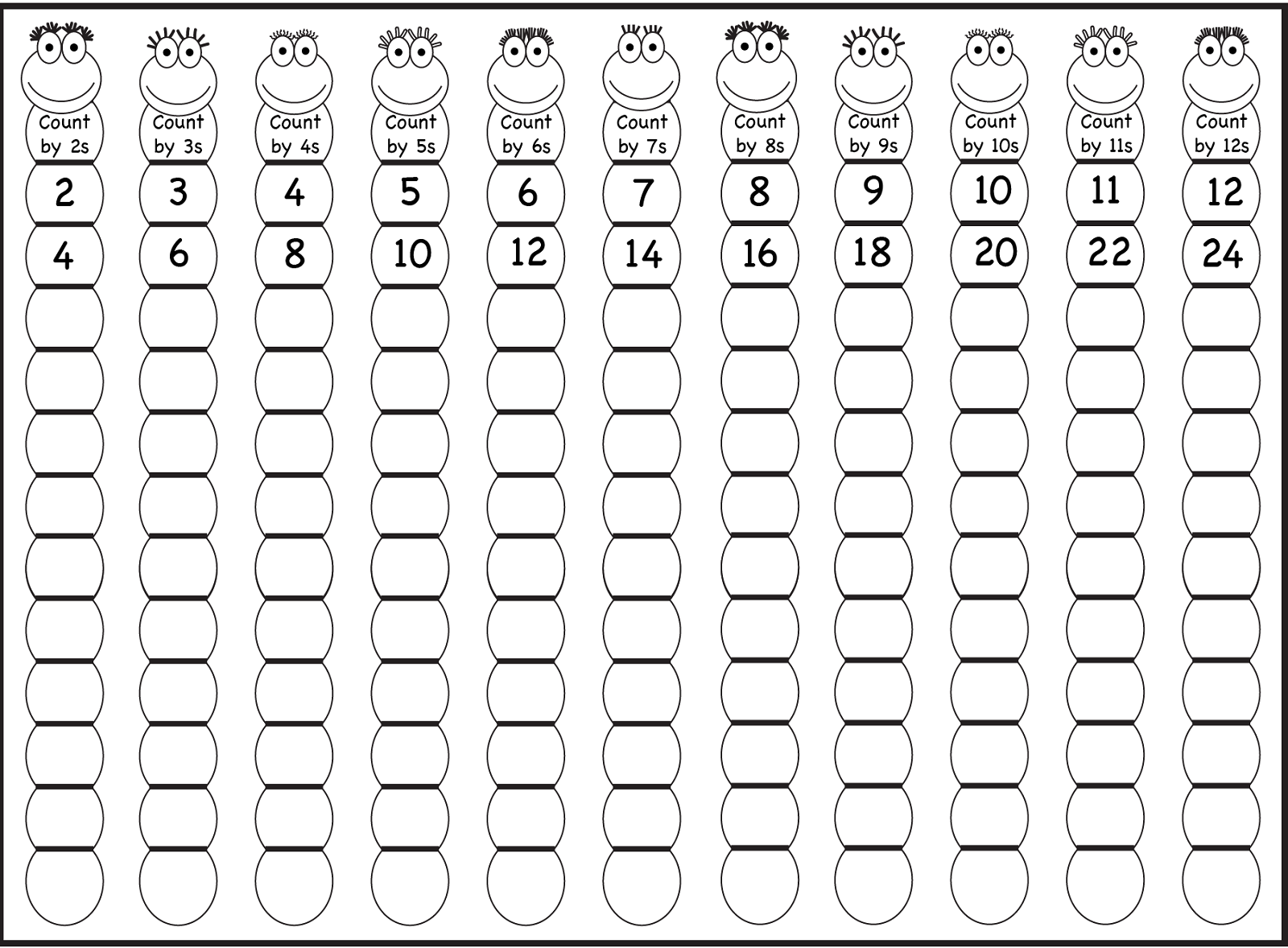 Skip Count By 5 Worksheet 2016 Kiddo Shelter Math Counting Free