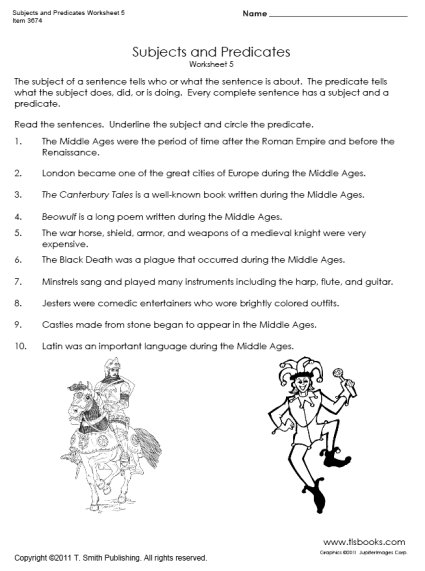 Subject And Predicate Worksheet 2nd Grade The Best Worksheets