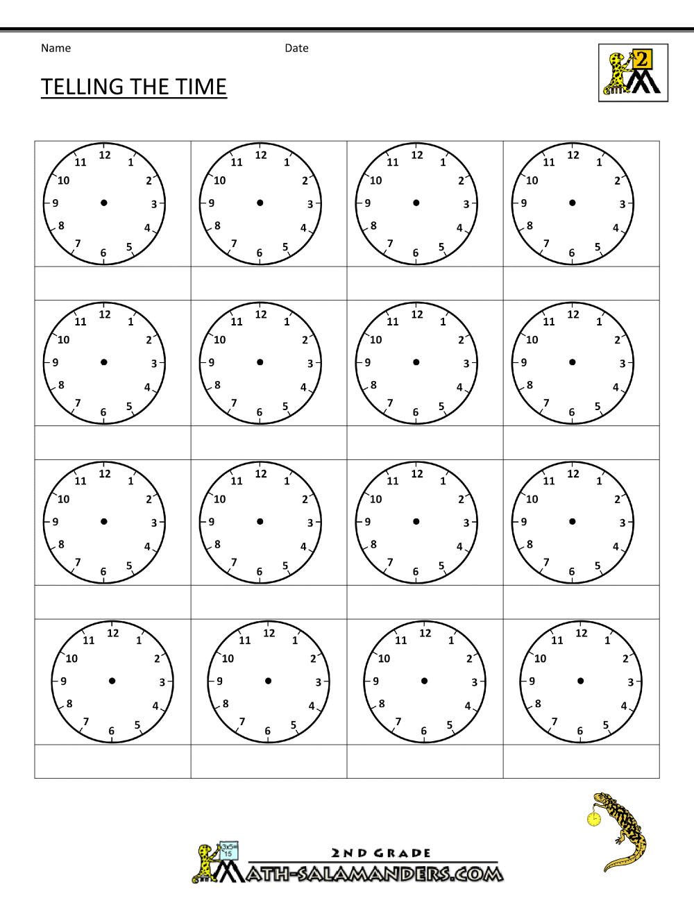 Telling Time Worksheet Generatore Worksheets Math Generator Clock