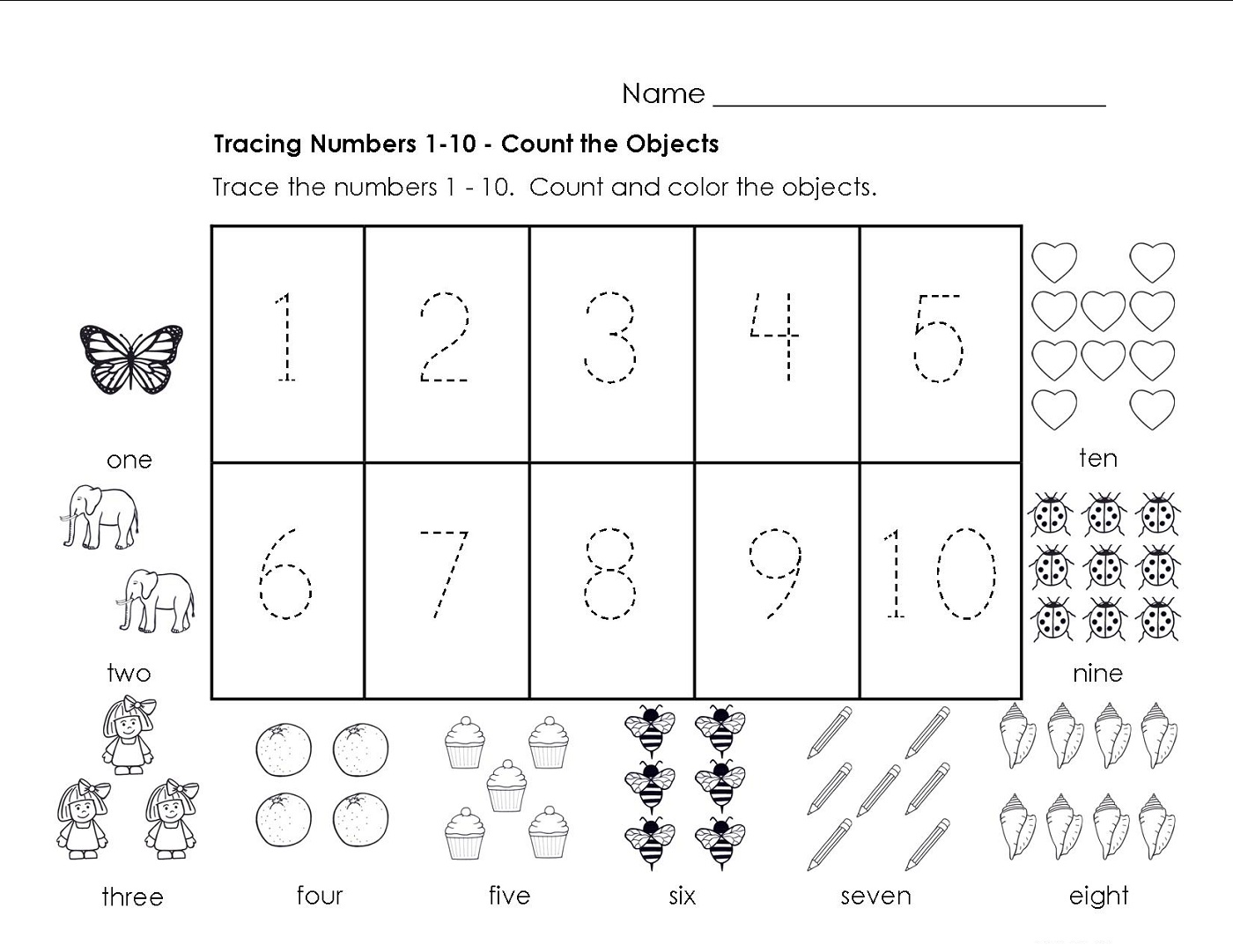 Traceable Numbers 1 10 Worksheets To Print Activity Shelter Math